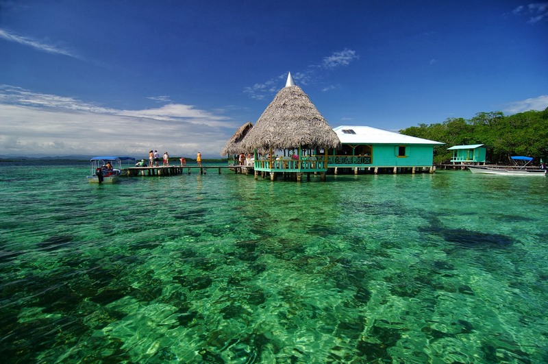 In Bocas del Toro many hotels and restaurants are built on piers right over the water