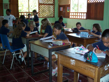 Primary school classroom at Centro Educativo Complementaria Cahuita