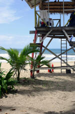 The lifeguard tower at Cocles Beach