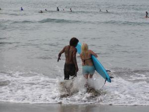 Individual and group surfing lessons are available locally