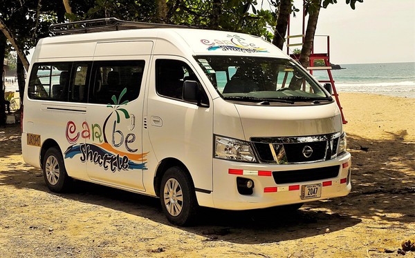 One of the shuttle vans operating between San José and Bocas del Toro
